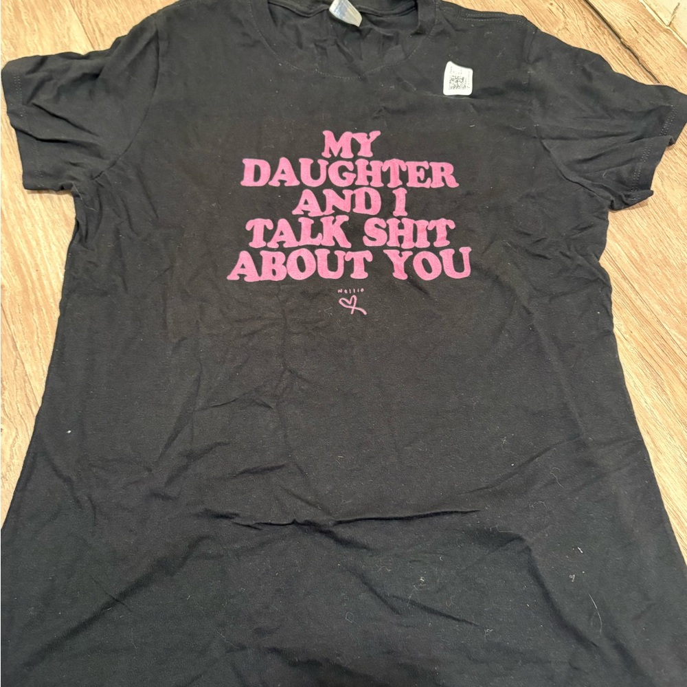 5/$25 Black womens Shirt with Pink Text make a bundle